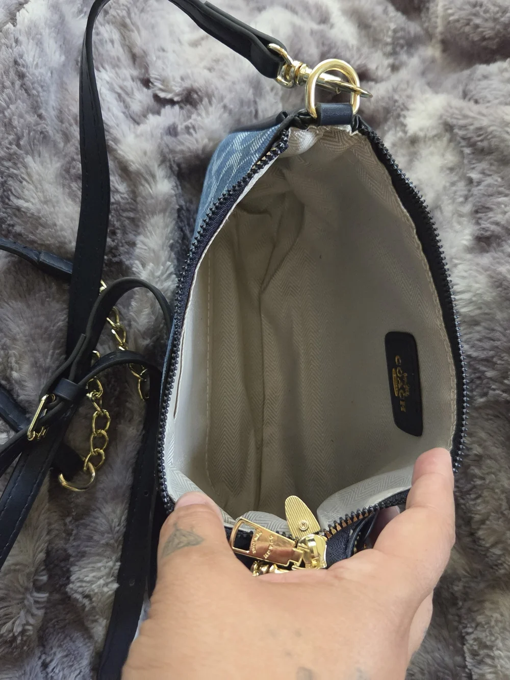 Coach Denim Crossbody Bag in Blue